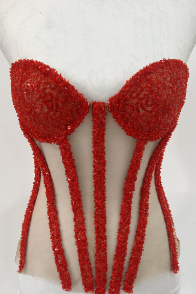 The Red Beaded Corset